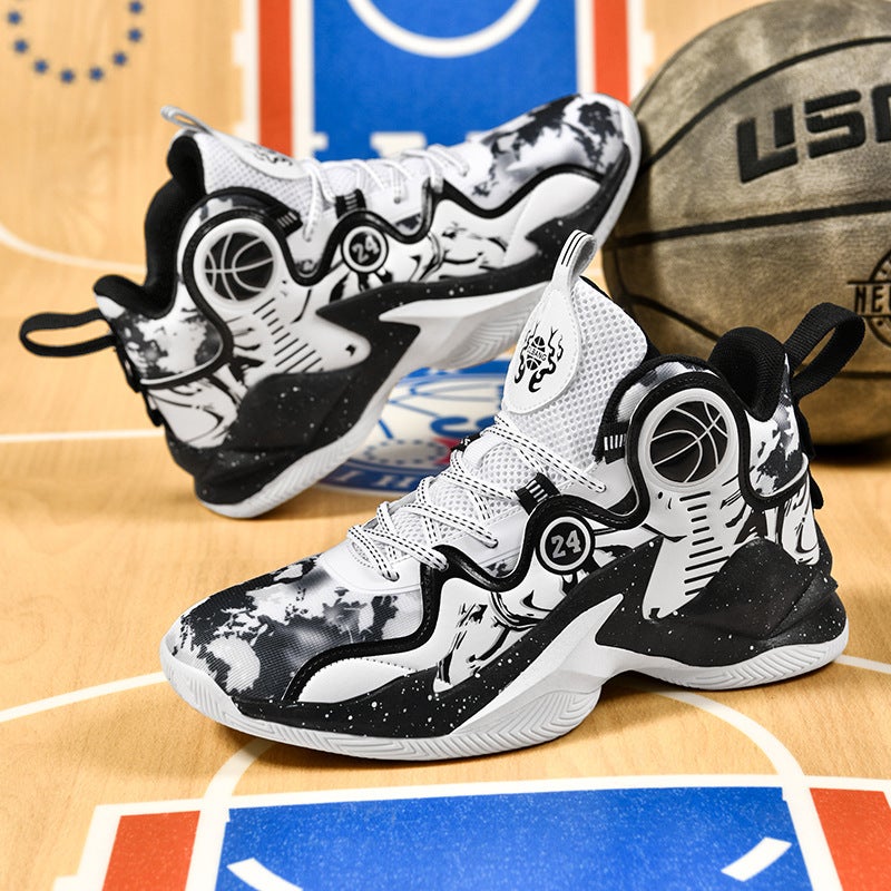 Boys' Sneaker New Children'S Shoes Cement Ground Competition Training Basketball Shoes Middle And Big Children Boys' Student Running Shoes - Image 4