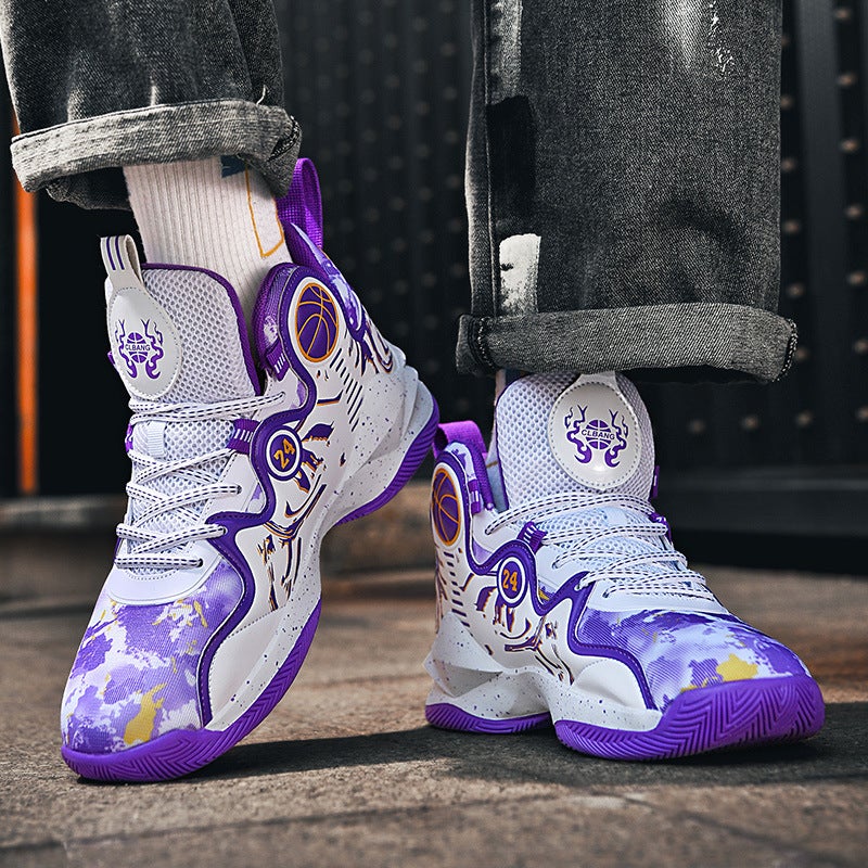 Boys' Sneaker New Children'S Shoes Cement Ground Competition Training Basketball Shoes Middle And Big Children Boys' Student Running Shoes - Image 1