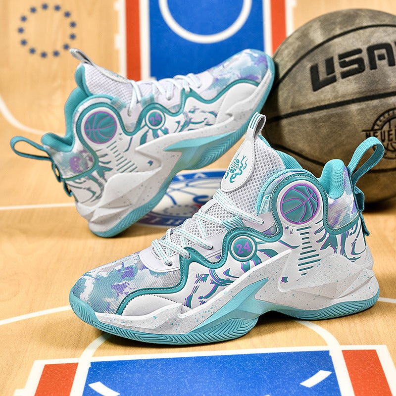 Boys' Sneaker New Children'S Shoes Cement Ground Competition Training Basketball Shoes Middle And Big Children Boys' Student Running Shoes - Image 5