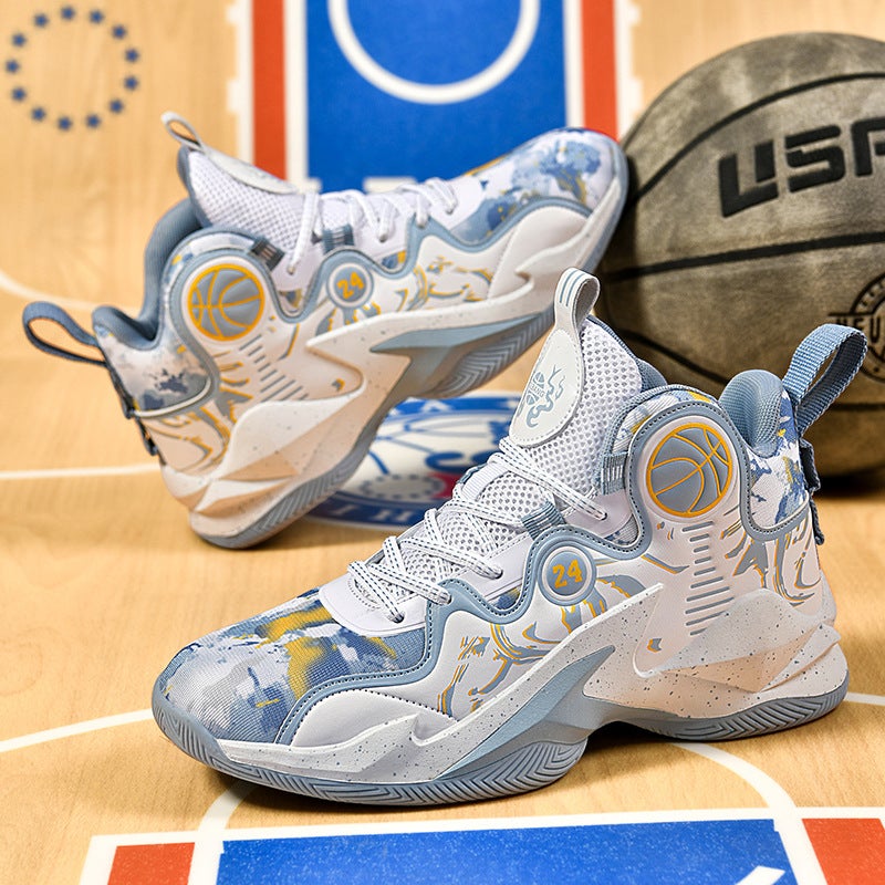 Boys' Sneaker New Children'S Shoes Cement Ground Competition Training Basketball Shoes Middle And Big Children Boys' Student Running Shoes - Image 2