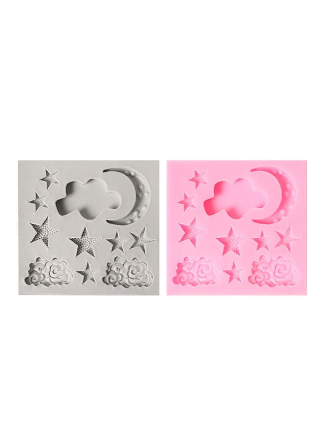 Y&D Silicone Moon Stars Clouds Mold Grey/Pink 10centimeter - Image 1