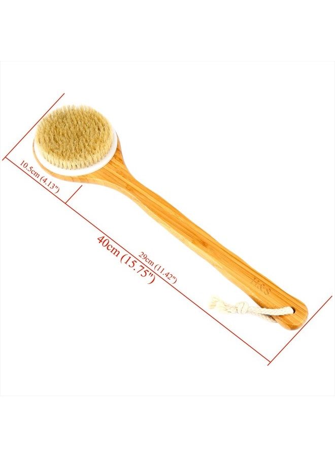 H&S Long Handled Back Brush for Skin Exfoliating with Natural Bristles - Back Body Brush for Dry Brushing and Scrubber for Shower - Bamboo Wood Back Brush Men & Women - Image 5
