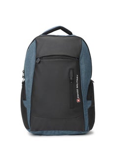 SWISS MILITARY Swiss Military Multipurpose Laptop Backpack with USB Charging Port, Anti Theft Laptop Compartment, Wear Resistant with Rain Cover, Travel Backpack for Men |Bagpacker Bag for Men, 28L, Black & Blue, 1  - Image 1