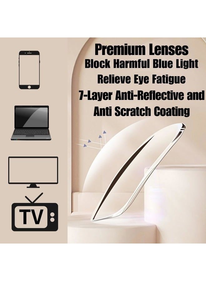 Optifine Blue Light Blocking Glasses for Women Computer Reading Glasses for Men Retro Round Frame Crystal 0 - Image 3