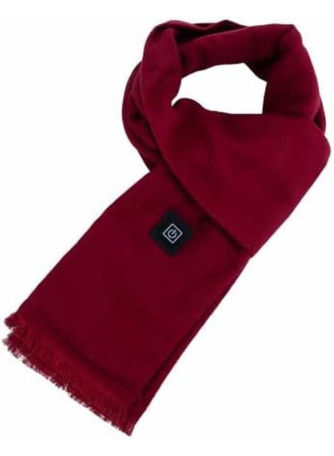 Burgundy Heated Scarf for Women Men Neck Warmer 3 Temperature Settings Cold Weather - Image 2