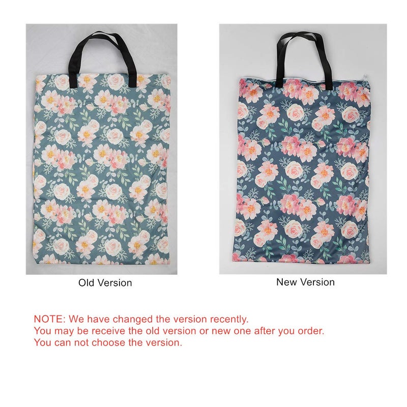 Hibaby Large Hanging Wet/Dry Cloth Diaper Pail Bag for Reusable Diapers or Laundry (Rose) - Image 2
