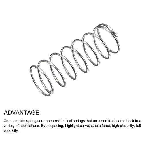 METALLIXITY Compression Springs (1x16mm OD,40mm Free Length) 5Pcs, 304 Stainless Steel Extension Spring - for Shop Home Repairs, DIY Projects, Silver Tone - Image 5