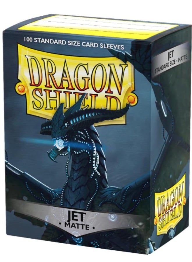 دراجون شيلد Arcane Tinmen ART11024 Sleeves: Dragon Shield Matte Jet (100) Standard Size 100pk-Jet, Black - Image 1