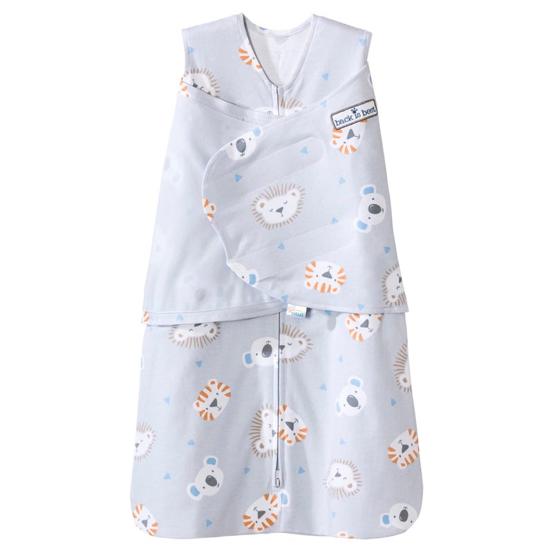 HALO 100% Cotton Sleepsack Swaddle, 3-Way Adjustable Wearable Blanket, TOG 1.5, Multicolor Lions, Tigers, and Bears, Small, 3-6 Months - Image 1