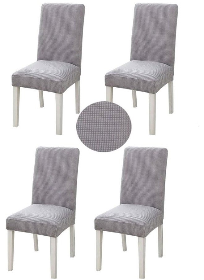 JCB CHIC - Dining Chair Cover, Soft Stretch Embossed Stereo Jacquard Cover Non-slip Waterproof Washable Removable Chair Cover for Home, Dining, Banquet, Kitchen Dining Chair Protector(4pcs) - Image 1