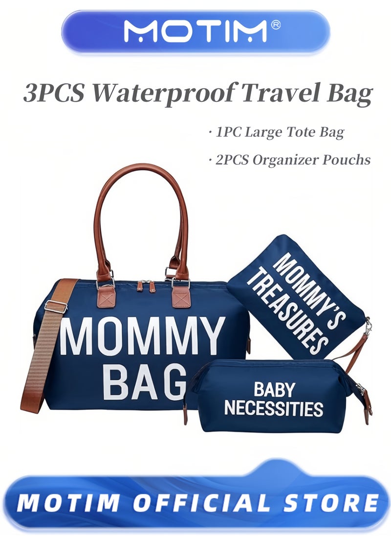 Motim - Diaper Bag Tote with 2 Organizer Pouches Mommy Bag for Hospital Baby Hospital Bag Large Capacity Waterproof Baby Bag for Labor and Delivery with Pouches and Straps - Image 1