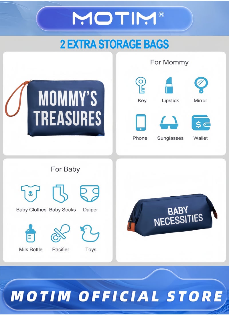Motim - Diaper Bag Tote with 2 Organizer Pouches Mommy Bag for Hospital Baby Hospital Bag Large Capacity Waterproof Baby Bag for Labor and Delivery with Pouches and Straps - Image 1