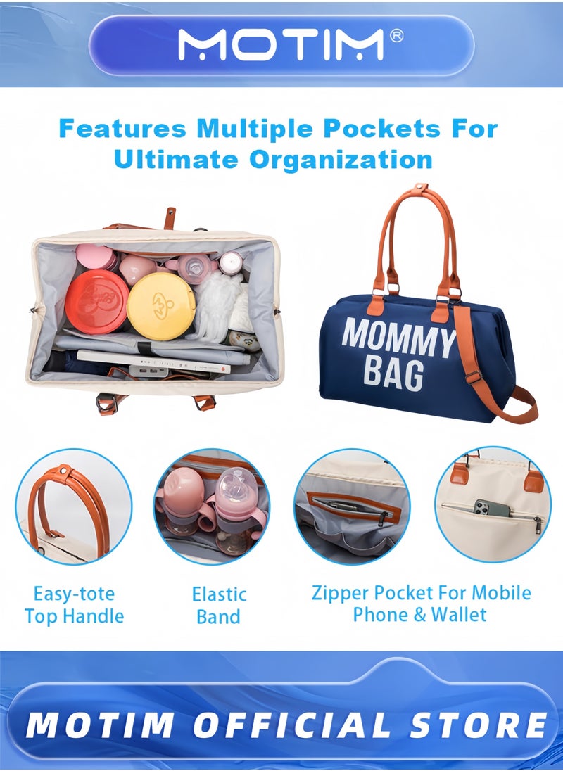 Motim - Diaper Bag Tote with 2 Organizer Pouches Mommy Bag for Hospital Baby Hospital Bag Large Capacity Waterproof Baby Bag for Labor and Delivery with Pouches and Straps - Image 1