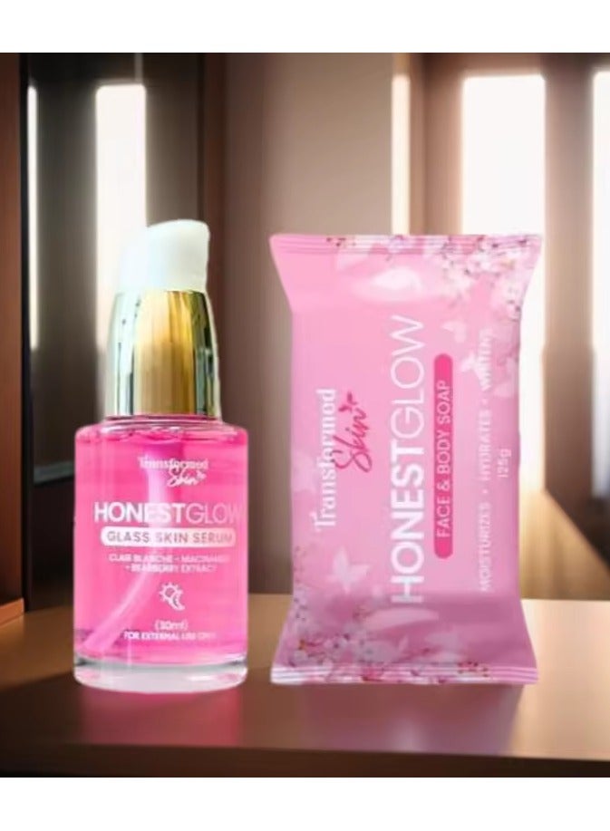 الجلد المتحول مصل البشرة الزجاجي من أونيست جلو 30 مل مع صابون زجاجي مجاني للبشرة 80 جرام - Image 1