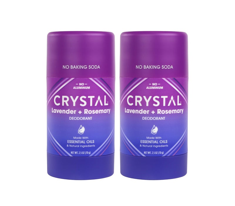 CRYSTAL ESSENCE مزيل عرق صلب من المغنيسيوم كريستال طبيعي، لافندر + إكليل الجبل، 2.5 أونصة (عبوة من 2) - Image 1