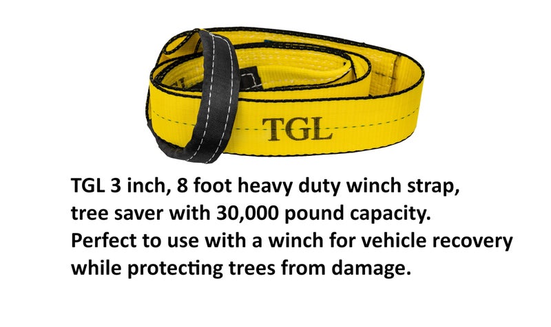 TGL 3 inch, 8 Foot Tree Saver Strap, Winch Strap, Tow Strap 30,000 Pound Capacity - Image 2