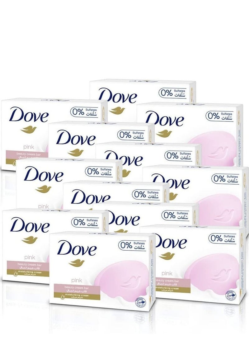 قالب صابون كريم الجمال المرطب من دوف - لون زهري، 12 × 135 غرام