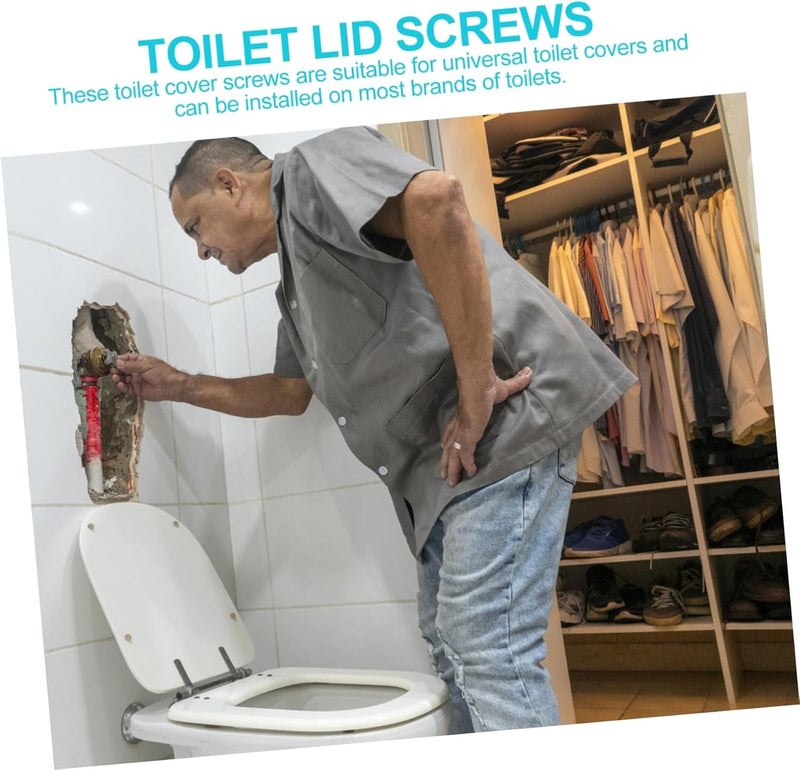 4pcs Toilet Seat Fixing Screws Washers Toilet Lid Bolts for Easy Installation and Replacement - Image 3