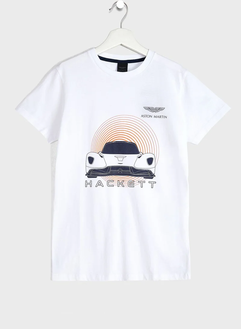 Hackett Kids Aston Martin Car Print T-Shirt