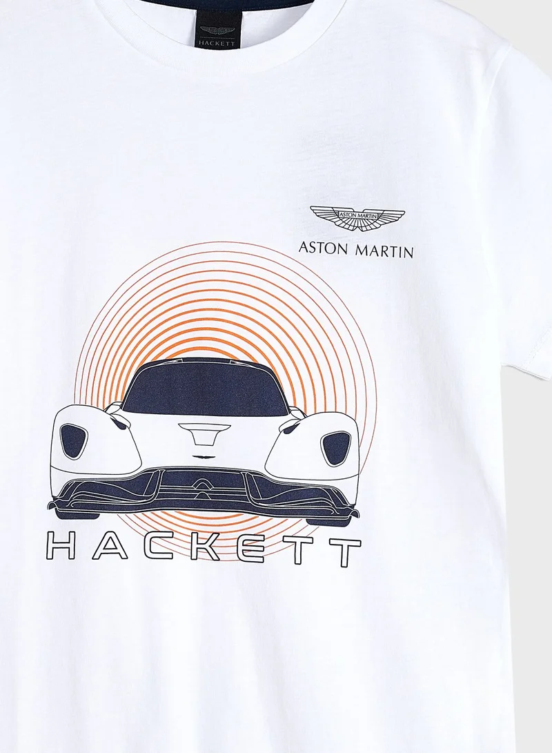 Hackett Kids Aston Martin Car Print T-Shirt