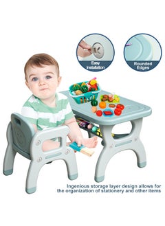 Perfii Toddler Table and Chair Set with Storage, Perfect for Kindergarten, Durable, Easy to Clean, Fun for Activities, Ideal Preschool Furniture  - Image 5