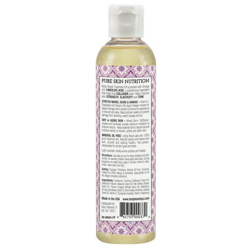 Body Boost Lavender Stretch Mark Oil 8oz- Repair Stretch Marks and Scars- Pregnancy and Nursing Safe- Vegan