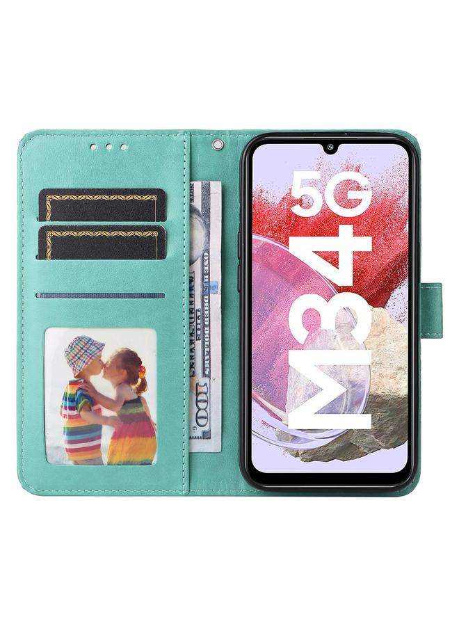 اس-توب جراب لهاتف Samsung Galaxy M34 5G، جراب جلدي منقوش بزهرة عباد الشمس - Image 4