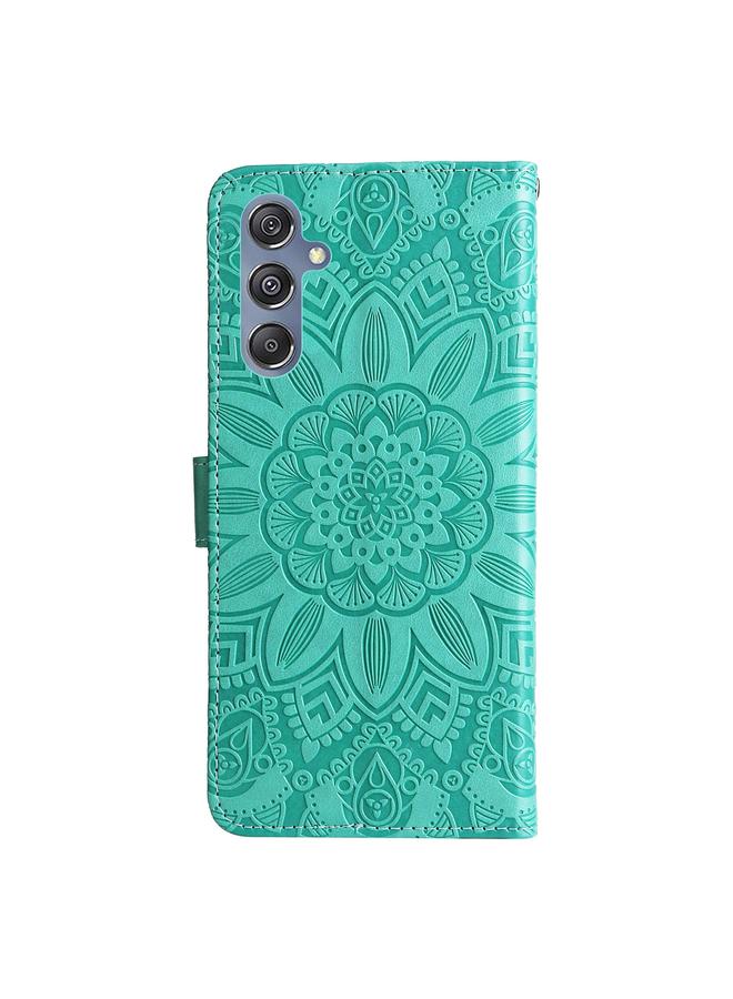 اس-توب جراب لهاتف Samsung Galaxy M34 5G، جراب جلدي منقوش بزهرة عباد الشمس - Image 3