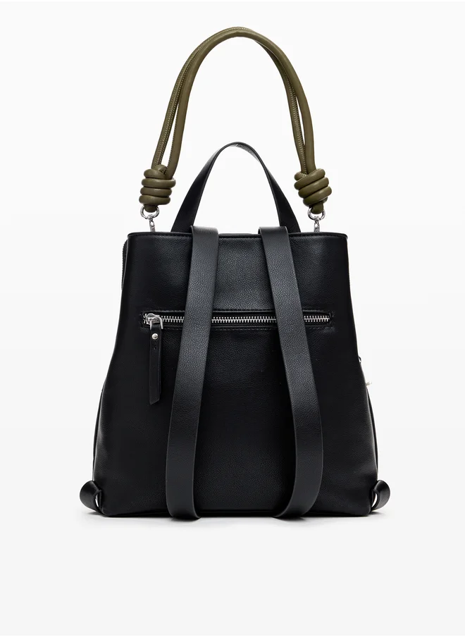 DESIGUAL Circle Pattern Faux Leather Backpack