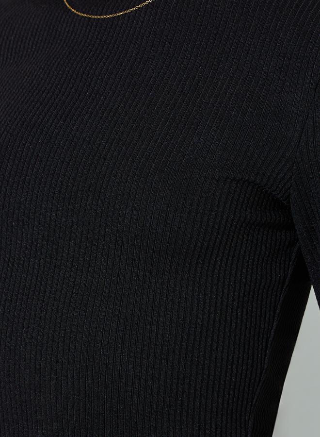 Styli Rib Knit top with flared full sleeve - Image 3