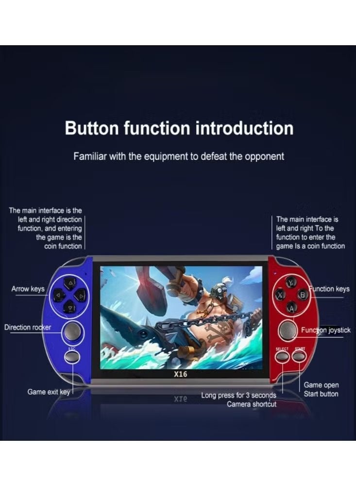 SMARTX X16 Handheld Game Console 6.5 Inch HD Screen, Portable Retro Gaming System, Preloaded Games with 8GB Card, Classic Arcade Video Game Player for Kids Adults Travel Entertainment - Image 3