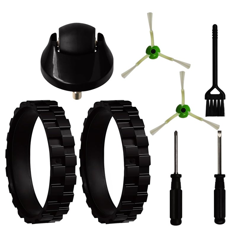 إطارات iParto لاستبدال العجلات الأمامية لجهاز IROBOT ROOMBA مجموعة قطع الغيار لجهاز ROOMBA i3 i3 i4 i6 i6 i7 i8 E5 E6 E7 j7 7550 3550 3150 5150 6198 7150 مع فرش جانبية وأدوات