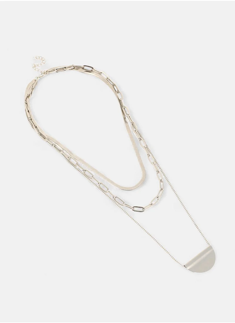 سوهي The Curve Chainlink Layered Necklace