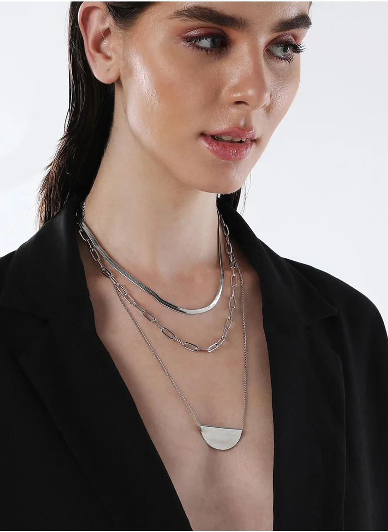 سوهي The Curve Chainlink Layered Necklace