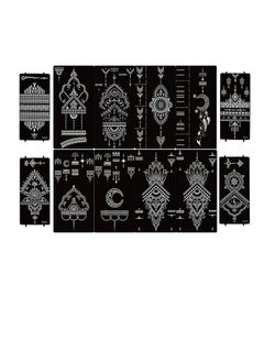 Tattoo Templates, Henna Tattoo Stencils, 12 Sheet Hand Temporary Tattoo Stickers, Self-Adhesive Reusable, Temporary Tattoos for Kids&Adults Body Art Template, Painting Stencils