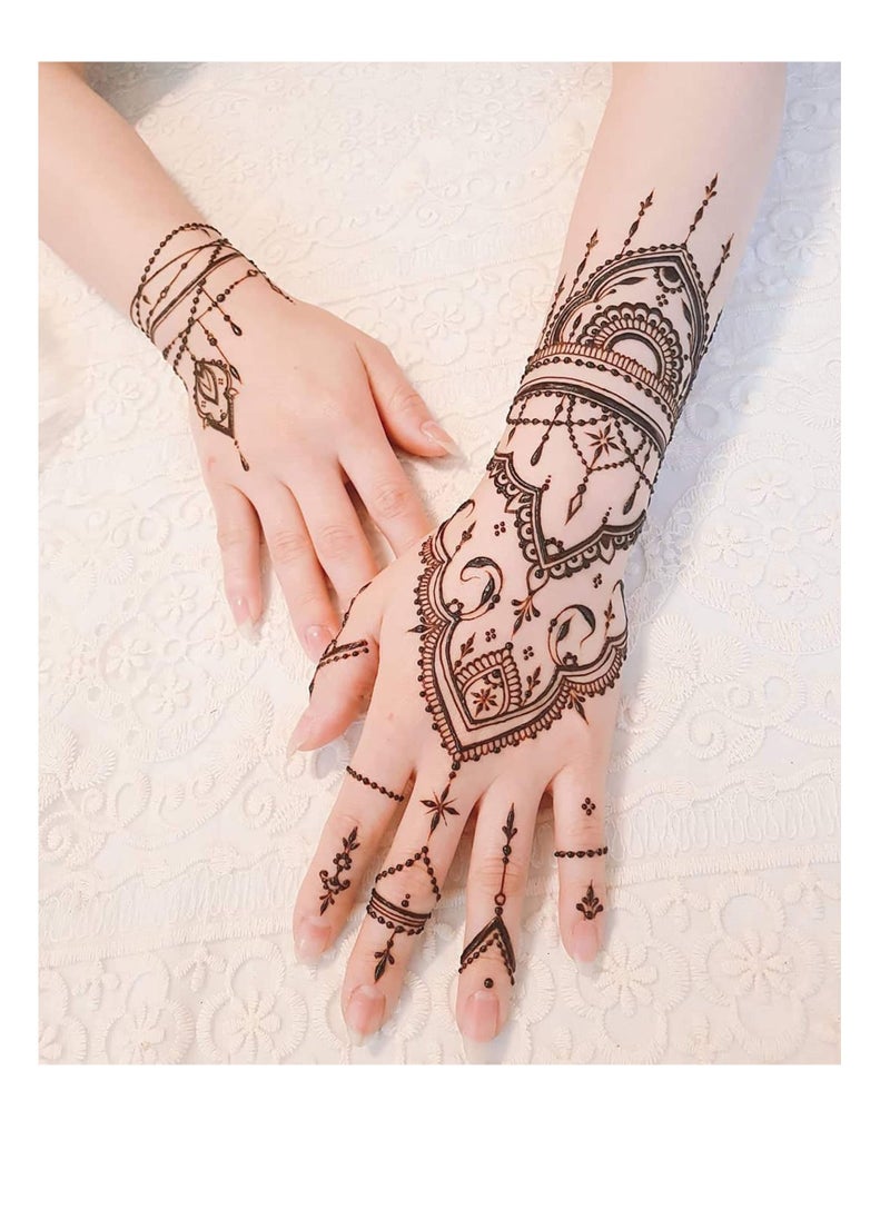 Excefore - Tattoo Templates, Henna Tattoo Stencils, 12 Sheet Hand Temporary Tattoo Stickers, Self-Adhesive Reusable, Temporary Tattoos for Kids&Adults Body Art Template, Painting Stencils - Image 1