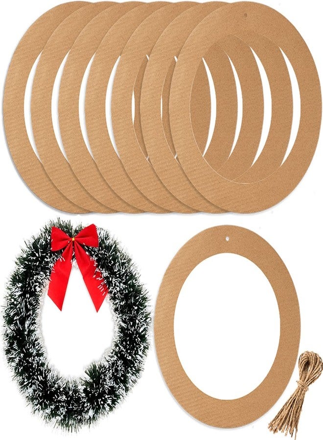MixTeach 20 Pieces Large Hanging Round Wreaths 12Inch Cardboard Wreath Rings for DIY Crafts Paper Round Circle Christmas Hanging Ornaments Decorations with Hole Twine for Wedding Christmas Valentines Day Decor - Image 1
