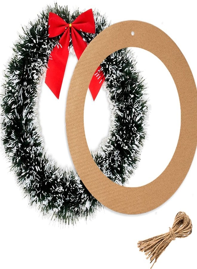 MixTeach 20 Pieces Large Hanging Round Wreaths 12Inch Cardboard Wreath Rings for DIY Crafts Paper Round Circle Christmas Hanging Ornaments Decorations with Hole Twine for Wedding Christmas Valentines Day Decor - Image 3