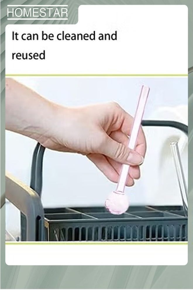 HOMESTAR 2Pcs Pink Glass Tubes, Suitable for Juice, Drink, Coffee, Milk Tea Stirring, Essential, For Home, Outdoor and Camping - Image 3