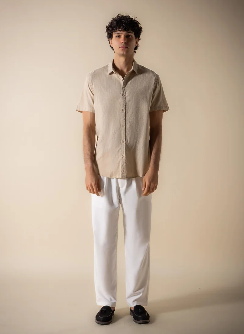 شايبس LINEN COTTON BLEND RELAXED SHIRT