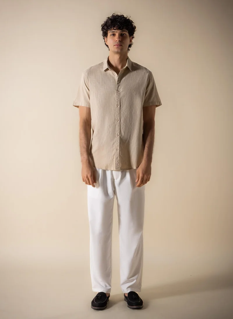 شايبس LINEN COTTON BLEND RELAXED SHIRT