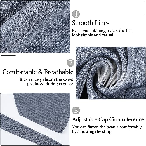 Geyoga 6 Pieces Do Rags Sweat Wicking Beanie Cooling Durags Skull Cap Motorcycle Head Wrap Bandana for Men Women (Black, White, Gray,Simple Style) - Image 3