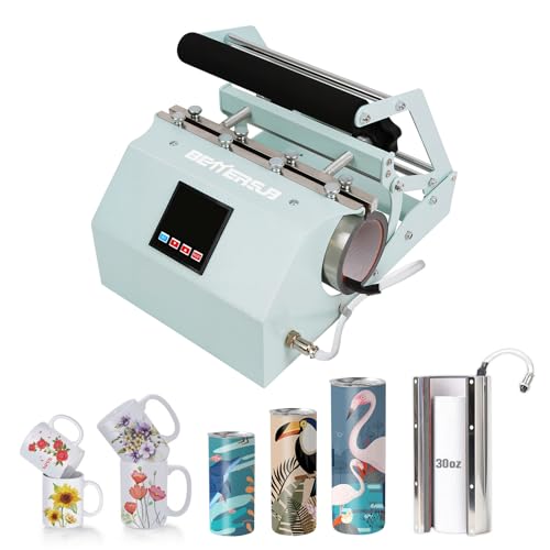 BetterSub Tumbler Mug Heat Press Machine 30 OZ 20 OZ 16 OZ Sublimation Straight Skinny Tumbler Mug Sublimation Print 11 OZ 15 OZ Sublimation Mug Heat Transfer Teal - Image 1