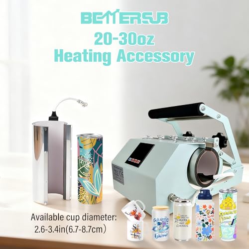 BetterSub Tumbler Mug Heat Press Machine 30 OZ 20 OZ 16 OZ Sublimation Straight Skinny Tumbler Mug Sublimation Print 11 OZ 15 OZ Sublimation Mug Heat Transfer Teal - Image 2