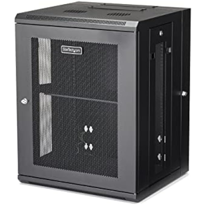 rayihni .COM 4-POST 15U WALL MOUNT NETWORK CABINET W/ 1U SHELF, 19" WALL-MOUNTED SERVER RACK FOR IT/DATA COMPUTER EQUIPMENT - Image 1