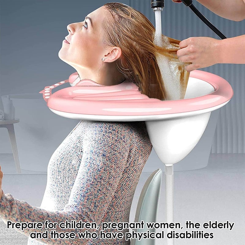 Kixre Kixre Inflatable Hair Washing Tray Lightweight Portable Shampoo Bowl Sink Made for Handicapped Bedridden Kids Seniors Bedridden Adjustable Strap No Spills Shampoo Bowl - Image 3