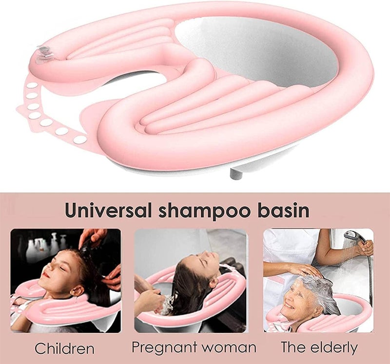 Kixre Kixre Inflatable Hair Washing Tray Lightweight Portable Shampoo Bowl Sink Made for Handicapped Bedridden Kids Seniors Bedridden Adjustable Strap No Spills Shampoo Bowl - Image 5