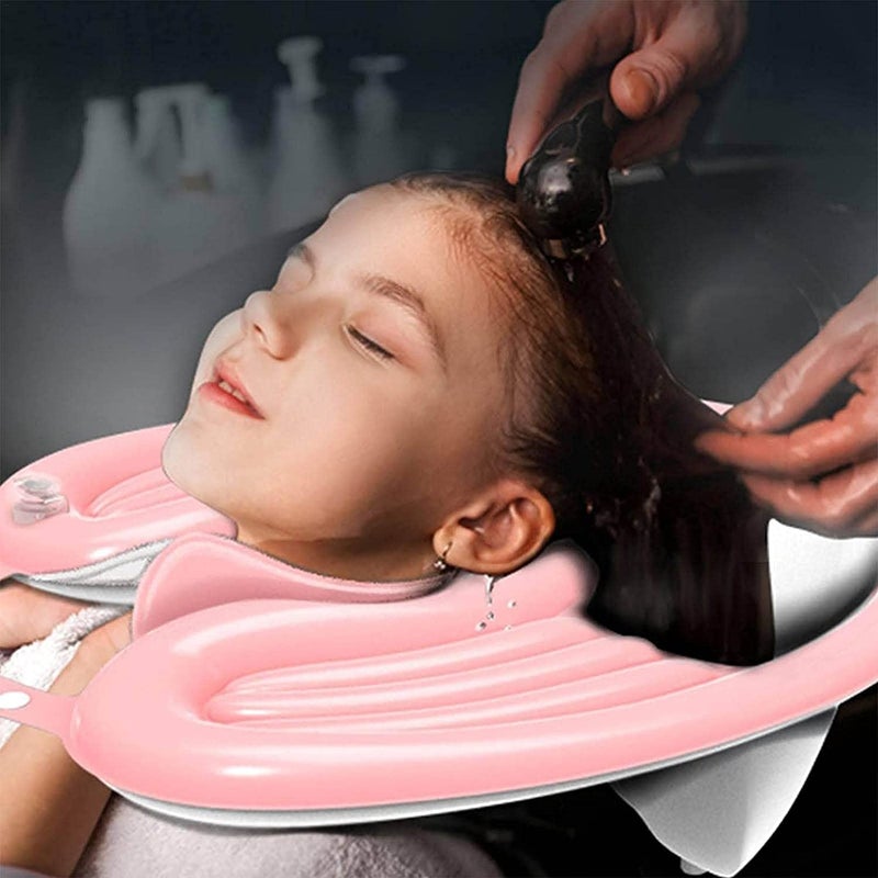 Kixre Kixre Inflatable Hair Washing Tray Lightweight Portable Shampoo Bowl Sink Made for Handicapped Bedridden Kids Seniors Bedridden Adjustable Strap No Spills Shampoo Bowl - Image 1
