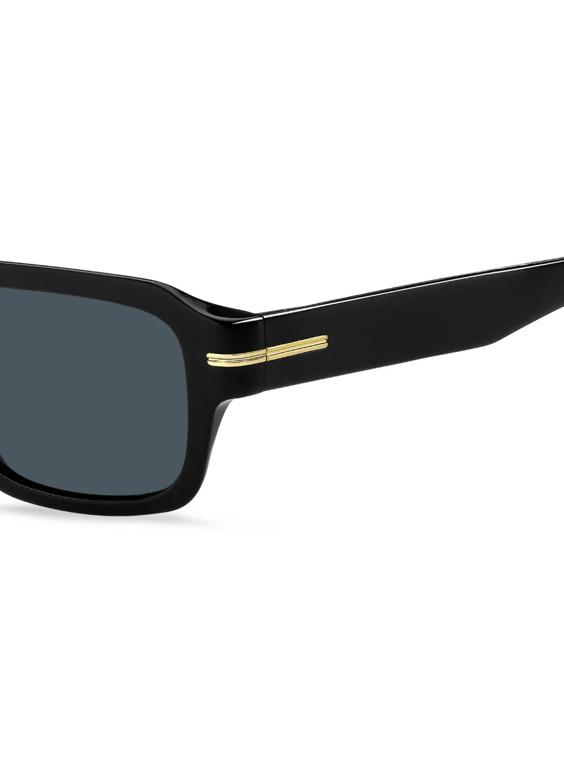 بوس Men's UV Protection Sunglasses Boss 1596/S Black 37 - Lens Size: 53 Mm