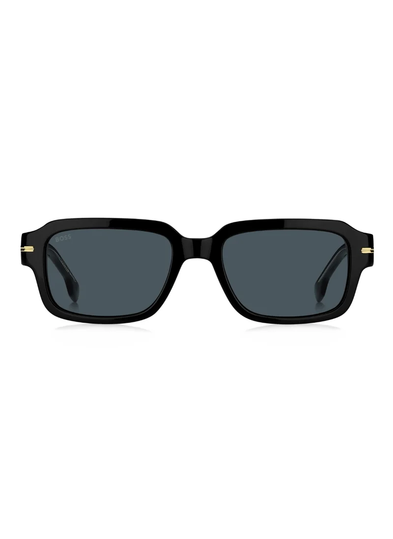 بوس Men's UV Protection Sunglasses Boss 1596/S Black 37 - Lens Size: 53 Mm